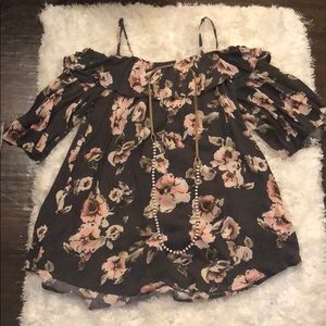 Floral off the shoulder top.